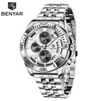 Men's Quartz Watch - Half-Fan Calendar, Folding Clasp