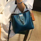 Foreign trade summer bag women 2024 new bucket bag genuine leather women's bag shoulder messenger bag women versatile handbag women