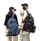 School bag male Korean version street trend junior high school student high school student backpack personality graffiti large capacity travel backpack