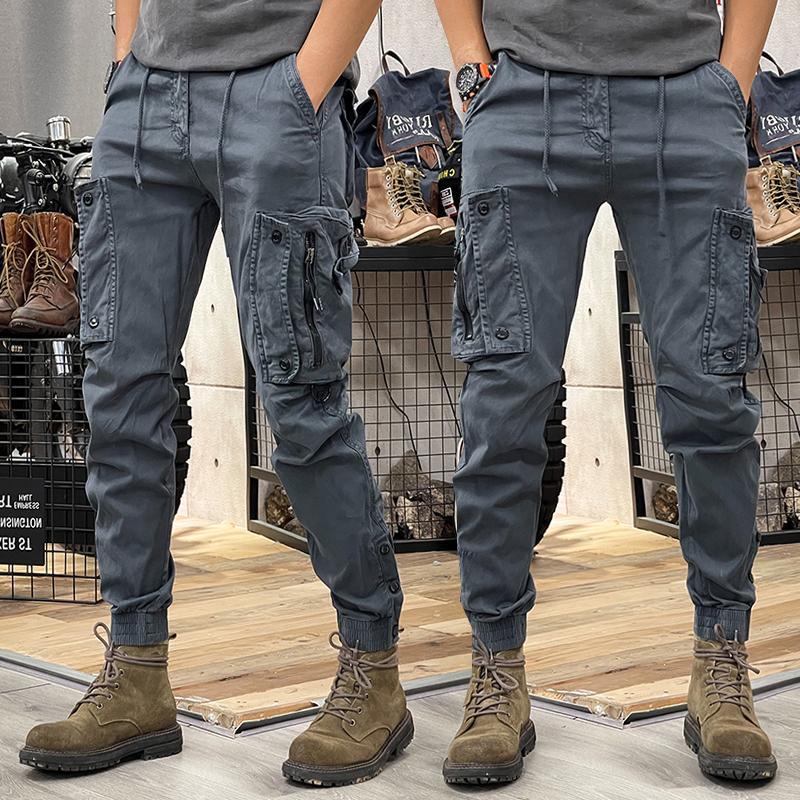 Men's Black Tactical Cargo Pants – Straight Fit | Aladinae