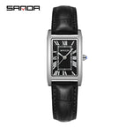 Men's Coffee Silver Rectangular Watch - Roman Numerals