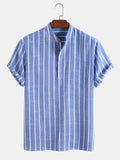 Men's Blue Yarn-Dyed Striped Shirt – Fitted | Aladinae