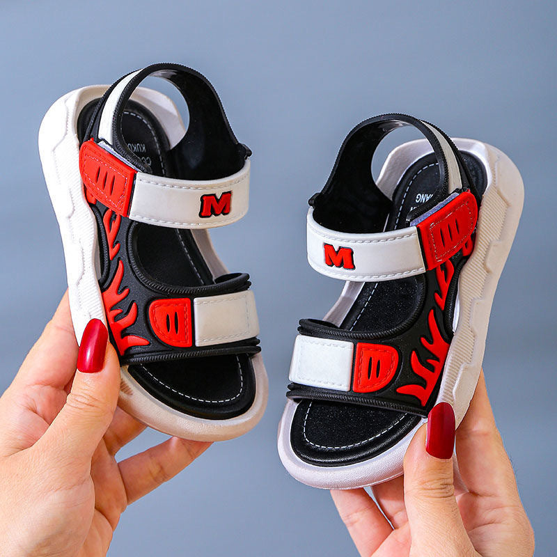 Children's Sandals Men's 2021 Summer New Style Handsome Little Boys Middle-Grade Children Primary School Non-Slip Soft Bottom Baby Beach Shoes