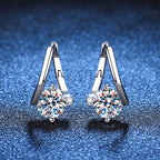 S925 Sterling Silver Moissanite Earrings for Women, Luxury Fashion, Exquisite Craftsmanship, 1 Carat D Color Moissanite Stud Earrings