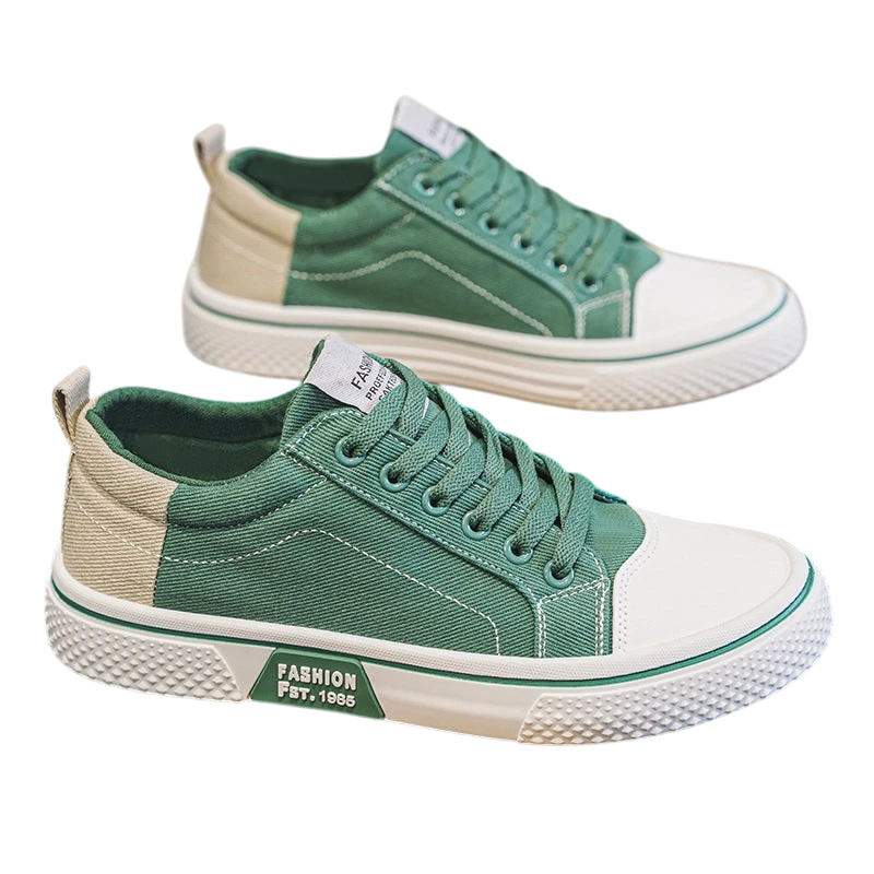 Men's Blue Canvas Skateboard Shoes – Low Top | Aladinae