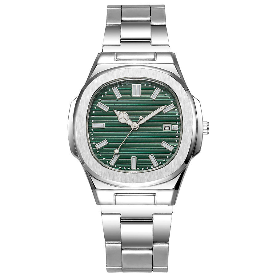 Men's Square Steel Watch - Black, Quartz