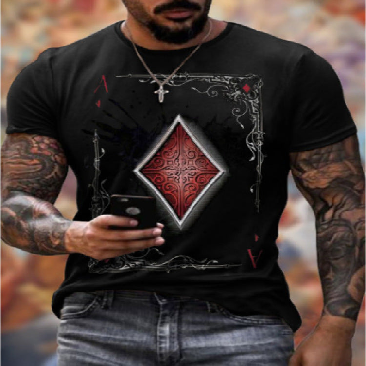 Men's Playing Card Print Casual T-Shirt | Aladinae