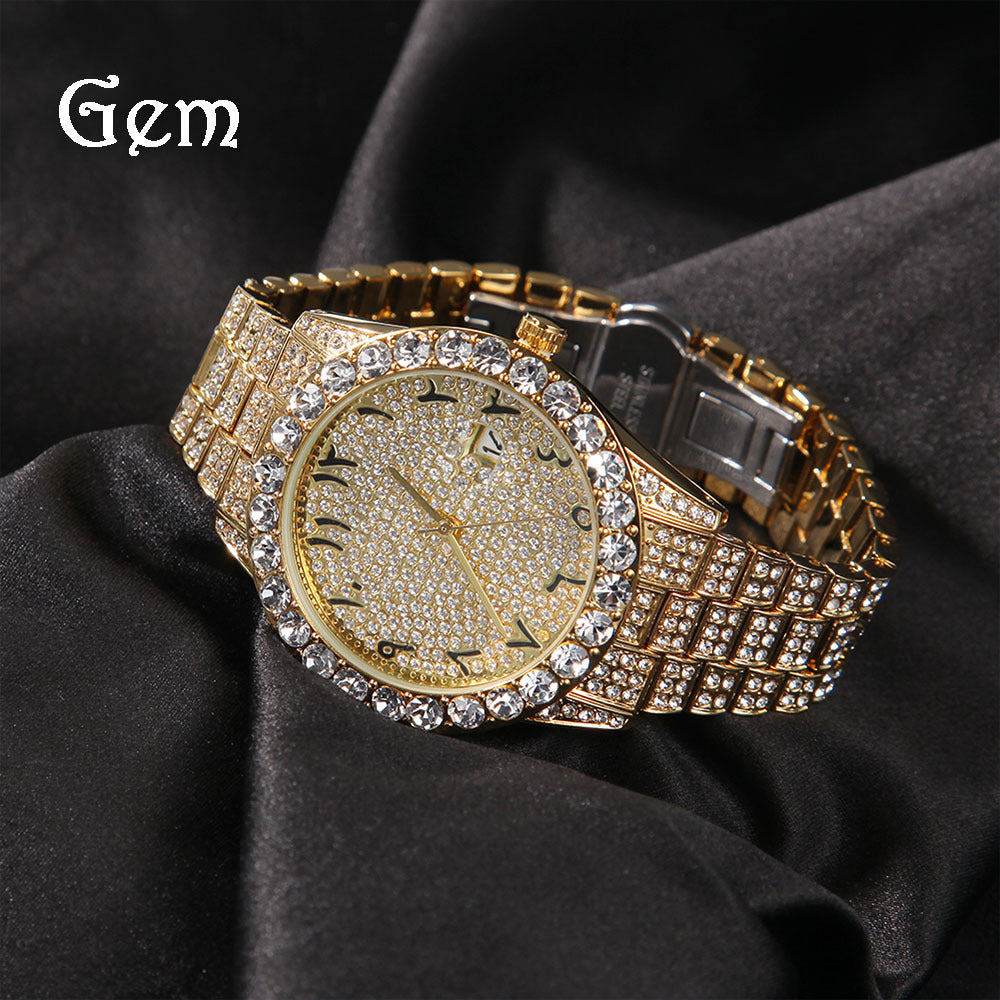 Unisex Two-Tone Large Dial Watch - Calendar, Waterproof
