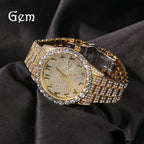Unisex Two-Tone Large Dial Watch - Calendar, Waterproof