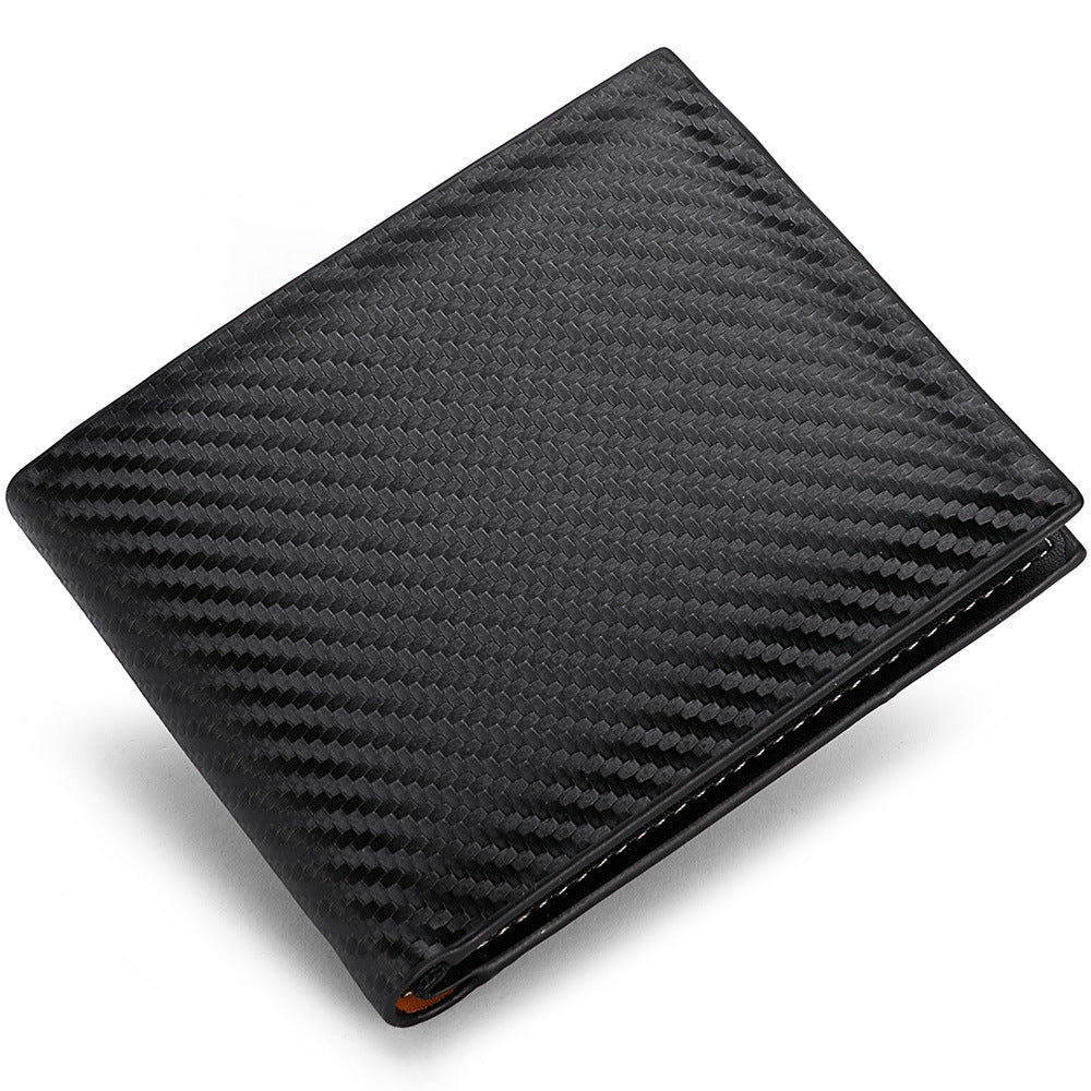 Men's Black Horizontal Wallet - Zipper, PU Leather