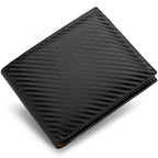 Men's Black Horizontal Wallet - Zipper, PU Leather
