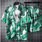 Men's Hawaiian Floral Shirt & Shorts Beach Set | Aladinae