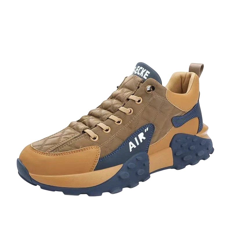 Men's Khaki Thick Sole Casual Sneakers | Aladinae