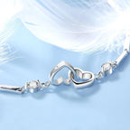 Japan and South Korea Simple and Sweet Personality Double Heart Bracelet Women's Heart-to-Heart Bracelet Jewelry Jewelry Heart-shaped Bracelet