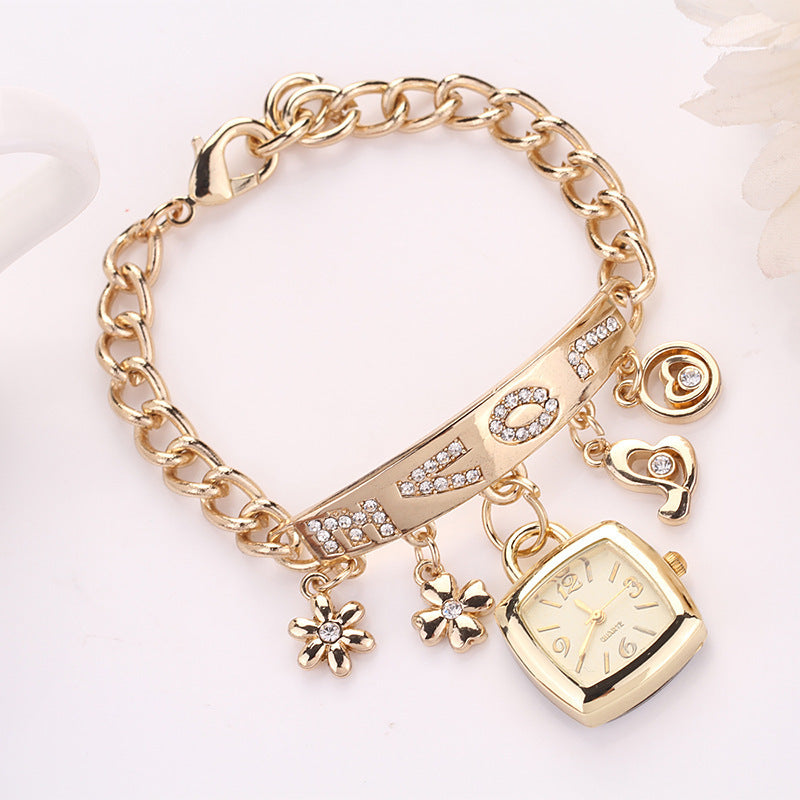 Women's Silver Square Dial Watch - Alloy Bracelet