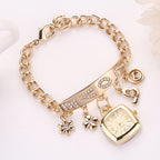 Women's Silver Square Dial Watch - Alloy Bracelet