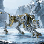 High-end metal assembly mechanical cheetah model, 3D stereoscopic handmade assembly toy model, gift for boys.