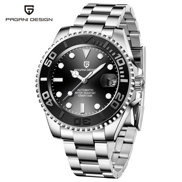 Men's White Automatic Mechanical Watch - Waterproof 100m