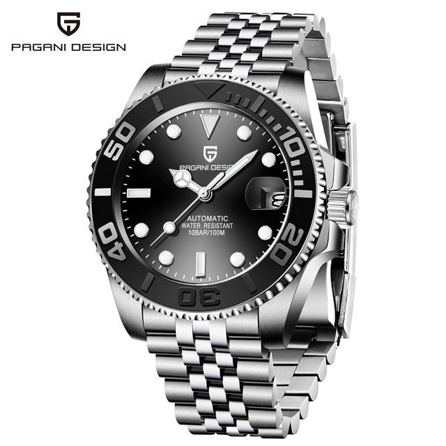 Men's White Automatic Mechanical Watch - Waterproof 100m