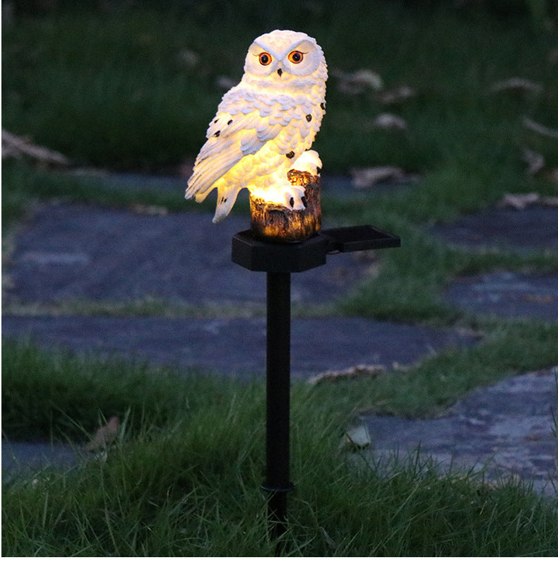 Amazon Solar Animal Statue Ornaments Outdoor Garden Statue Courtyard Landscape Decoration Owl Light Ground Plug