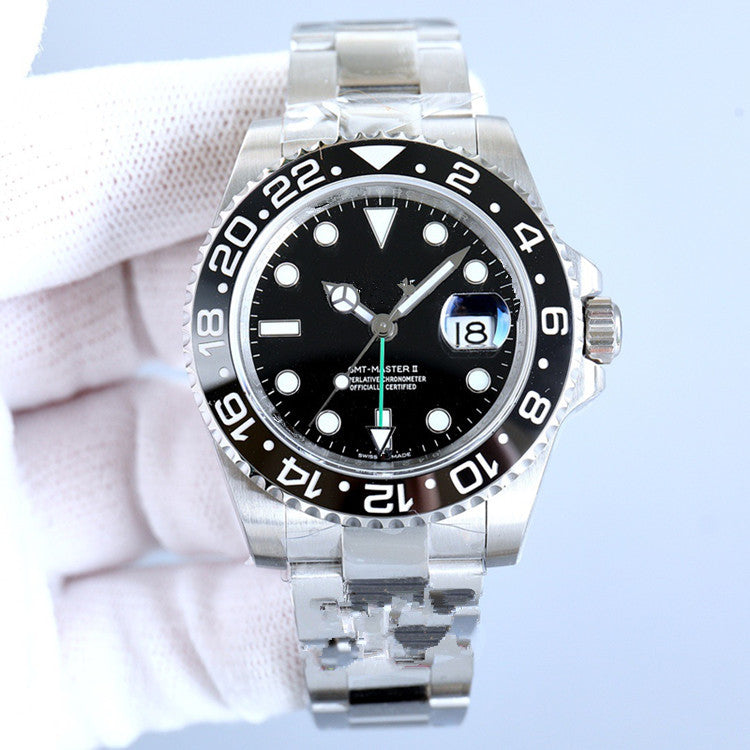 Cross-border GMT-Master II watch with steel band, Submariner, Yacht-Date watch, fully automatic mechanical waterproof watch