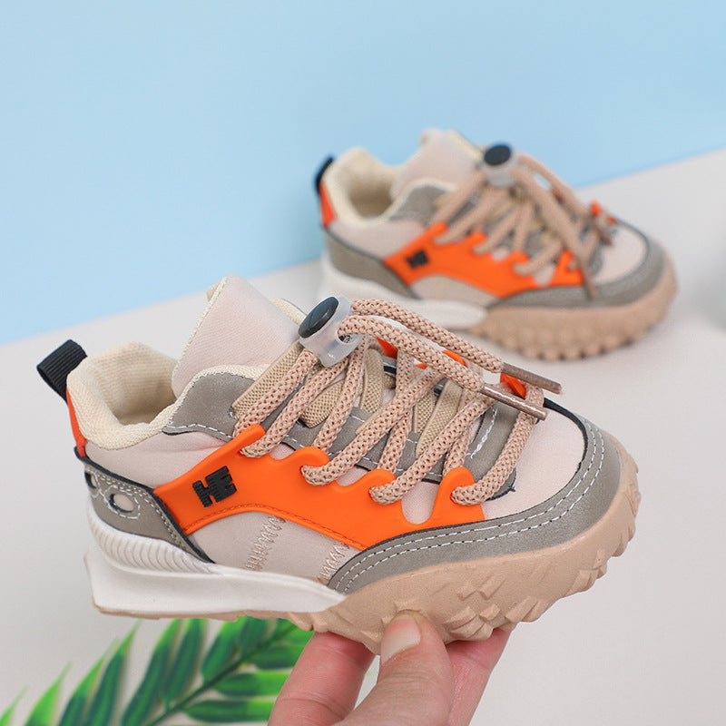 Children's sports shoes, boys' shoes, 2021 new style shoes, popular dad shoes, medium and large children's single shoes, breathable casual shoes