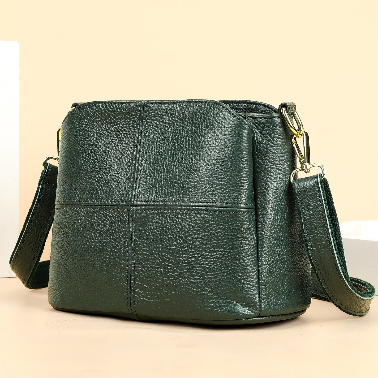 Multifunctional genuine leather handbag messenger bag for women, large capacity, high-grade first-layer cowhide versatile messenger bag for women