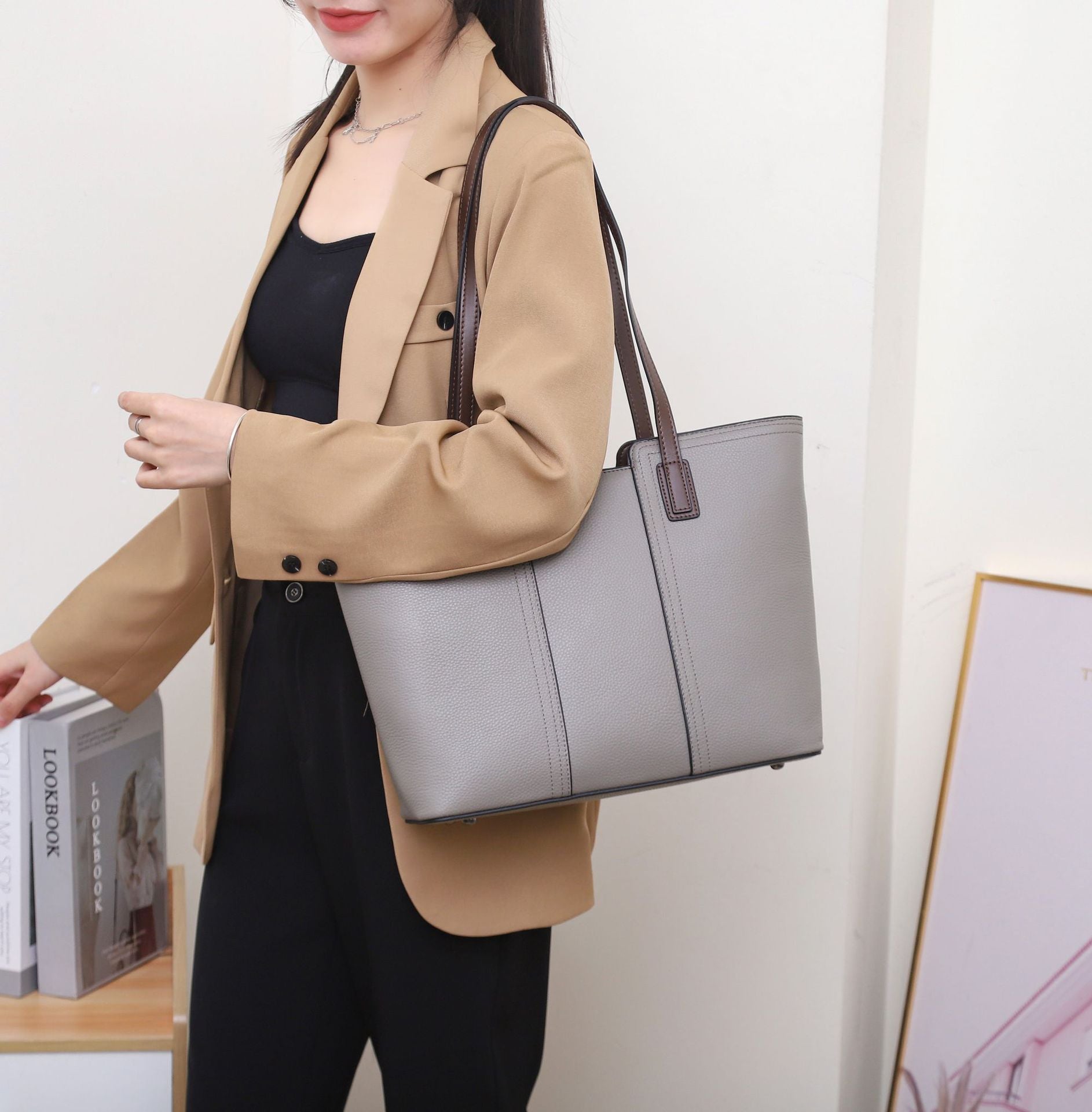 Foreign trade large bag women's 2024 new tote bag women's large capacity commuter bag women's versatile mother's bag shoulder bag women