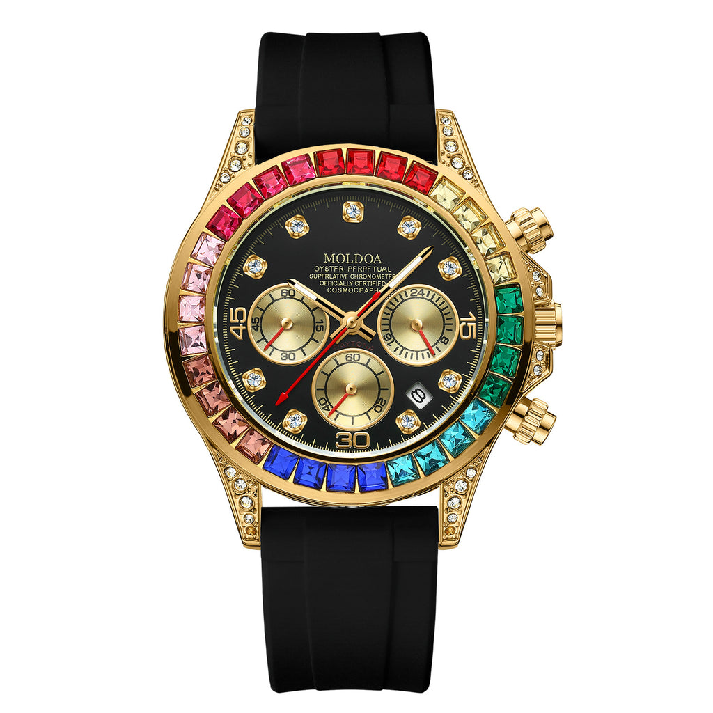 Daytona Jindi Shawn Yue hollow fake mechanical watch men's calendar waterproof watch Douyin Kuaishou one piece delivery