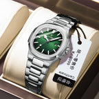 Women's Gold Blue Quartz Watch - Steel Band, Waterproof
