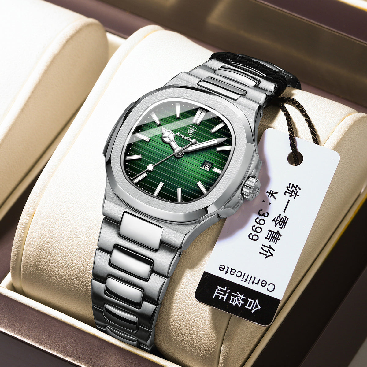 Women's Gold Blue Quartz Watch - Steel Band, Waterproof