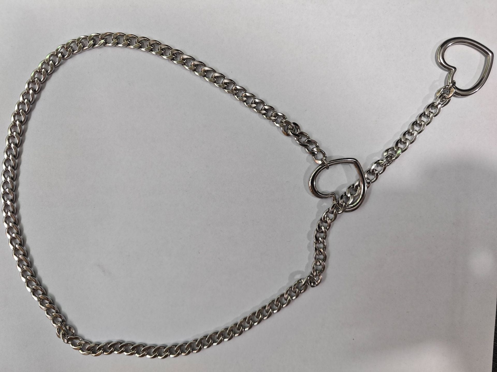 Amazon Style Wide Y Ring Sliding Chain Necklace Handmade Punk Cuban Stainless steel Chain Necklace