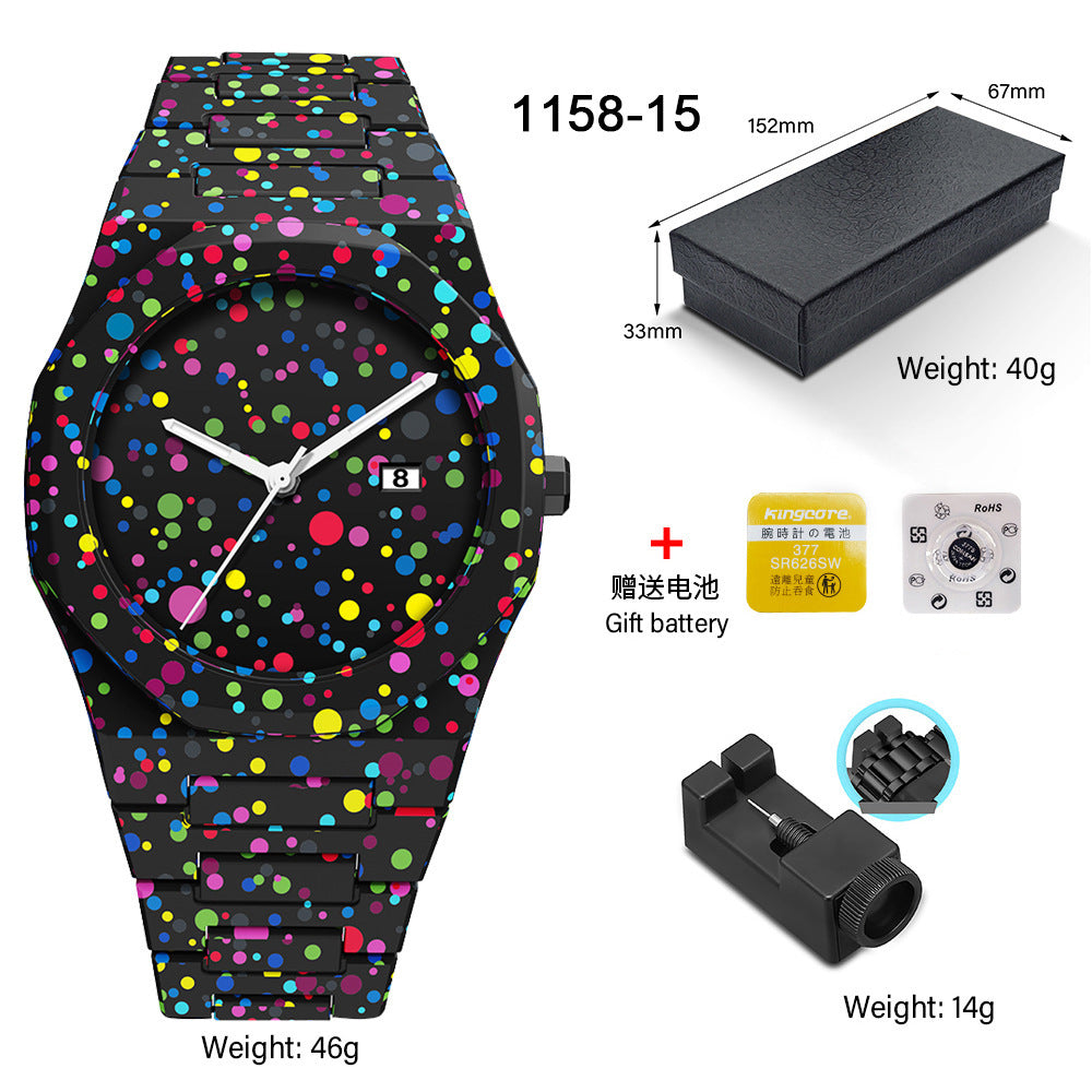 SHUAIKE new personality fashion large dial women's watch candy color trend fashion watch decorative color watch