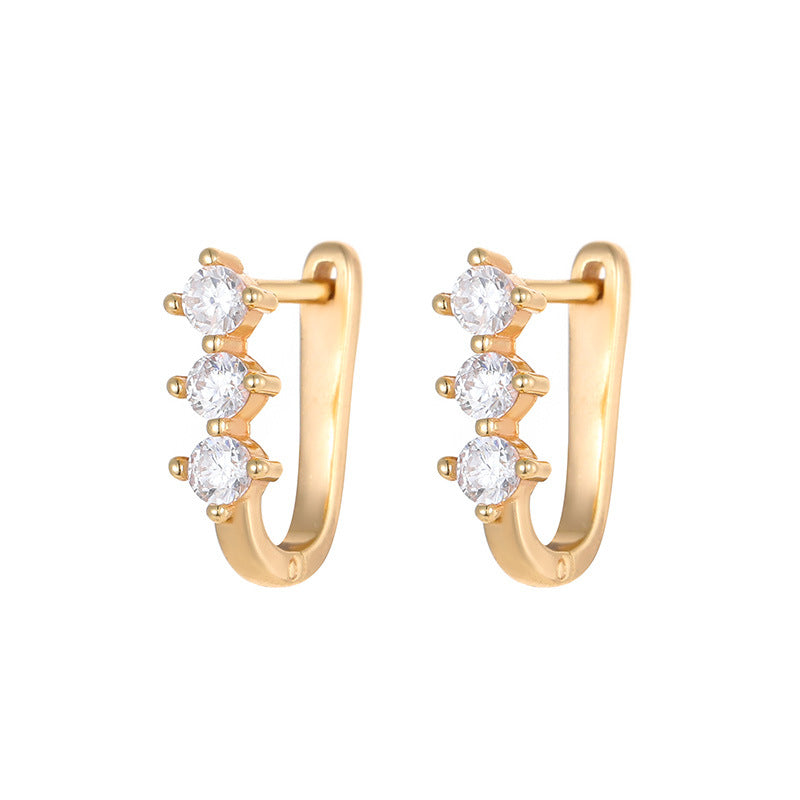 Banyan Tree S925 Sterling Silver Simple 14K Gold Plated Comet Diamond Earrings for Women, Cross-border Ins Fashionable Versatile Earrings