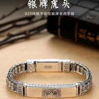 Original handmade men's personalized trendy retro sterling silver faucet domineering bracelet collectible jewelry birthday gift