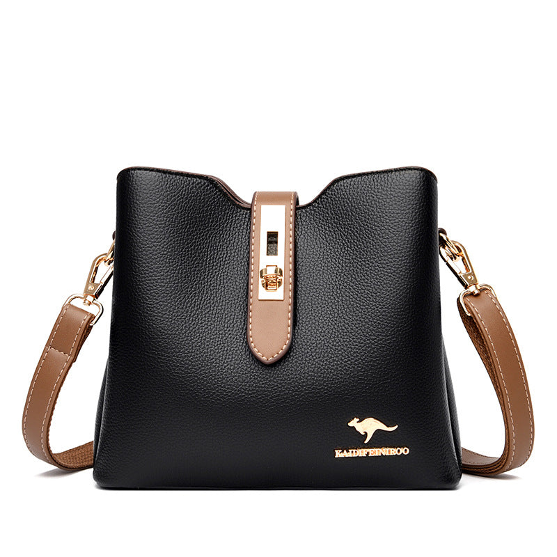 Bag women's bag new style 2021 Messenger shoulder bag women hit color fashion women's bucket bag women Europe and America one piece dropshipping