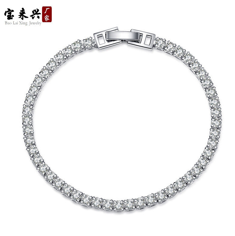 Tik Tok live broadcast welfare model European and American niche light luxury zircon star bracelet net celebrity model full diamond platinum plated bracelet