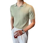 Men's Slim Fit Business Polo Knit Shirt | Aladinae