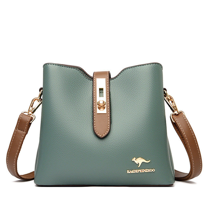 Bag women's bag new style 2021 Messenger shoulder bag women hit color fashion women's bucket bag women Europe and America one piece dropshipping