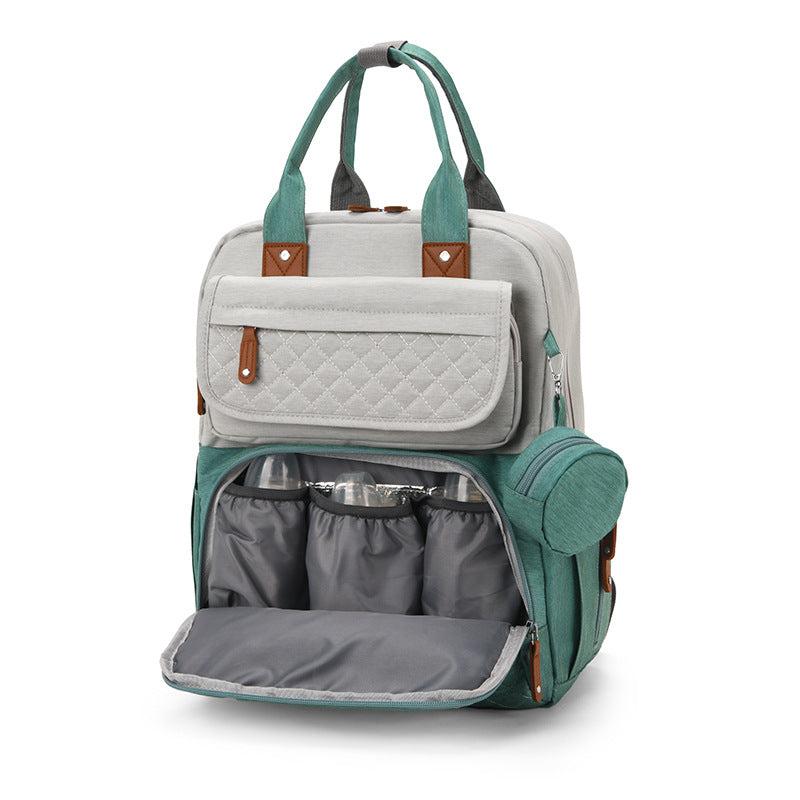 Amazon's hot selling mommy bag European and American fashion multi-pocket portable mother and baby bag for going out large capacity lightweight mommy bag