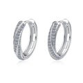 European and American style S925 sterling silver earrings, elegant and versatile, round geometric moissanite hoop earrings for women, cross-border wholesale.