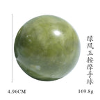 2 Pcs Natural Jade Stone Massage Ball Smooth Round Massager for Hand Foot Jade Massager Health Care Relax Body Massage Tools