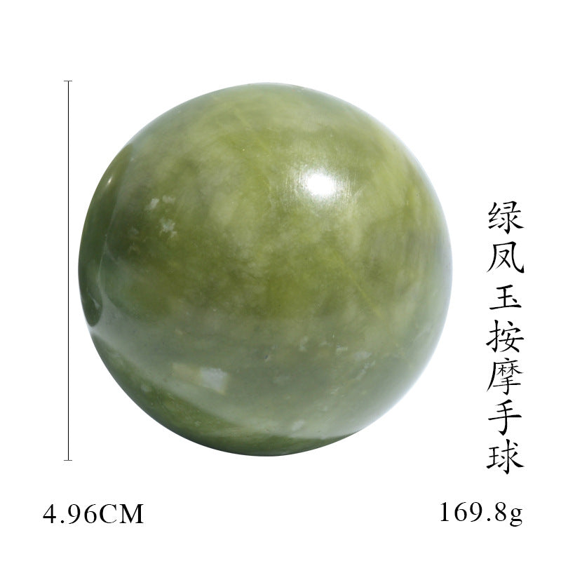2 Pcs Natural Jade Stone Massage Ball Smooth Round Massager for Hand Foot Jade Massager Health Care Relax Body Massage Tools
