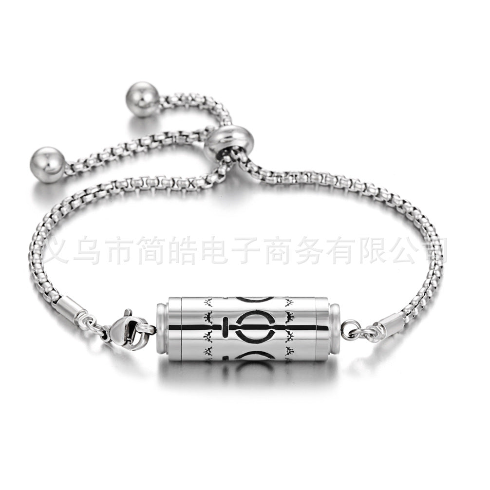 Stainless steel aromatherapy bracelet bracelet essential oil perfume diffuser bracelet adjustable titanium steel bracelet couple jewelry
