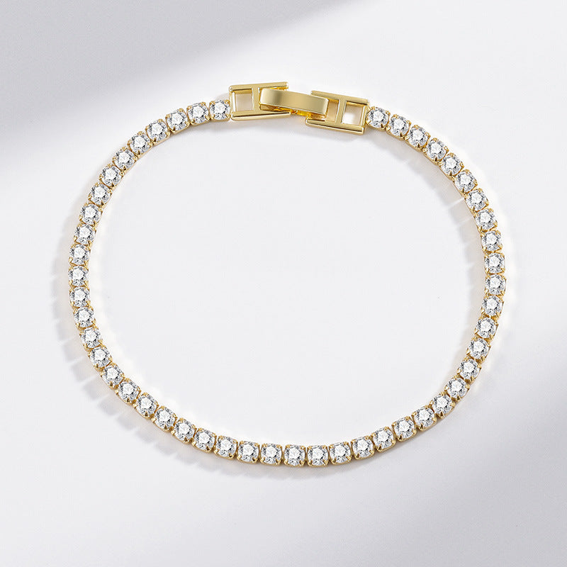 Tik Tok live broadcast welfare model European and American niche light luxury zircon star bracelet net celebrity model full diamond platinum plated bracelet