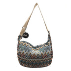 Crossbody bag for women 2024 spring and summer new large capacity canvas shoulder bag versatile college students commuting dumpling bag