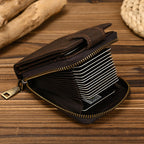 Genuine Leather Zipper Wallet – Large Capacity | Aladinae