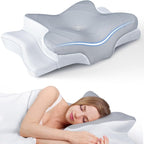 Amazon butterfly-shaped pillow for neck support, deep sleep, pressure relief, side sleeping, slow rebound memory foam pillow for cervical spine.