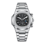 Men's Silver Black Multifunction Quartz Watch - 30M WR