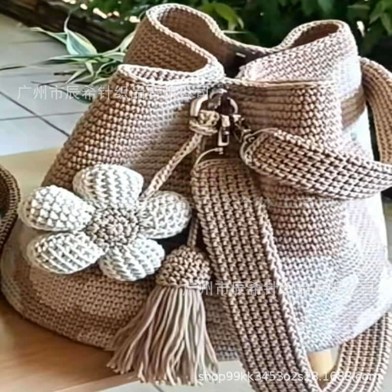 Cross-border HANDCRAFTED CROCHET FLOWER BAG Handmade Crochet Flower Bag Set